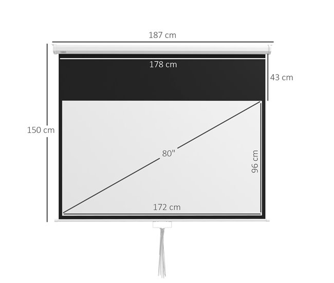 Pantalla de Proyector HOMCOM 001-018V00WT Blanco