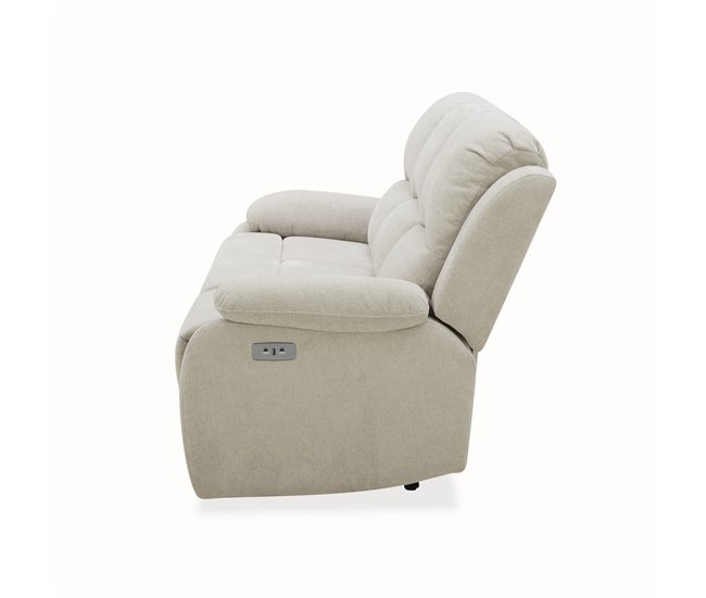 Sofá 3 plazas 2 asientos relax eléctrico RYAN Gris Claro