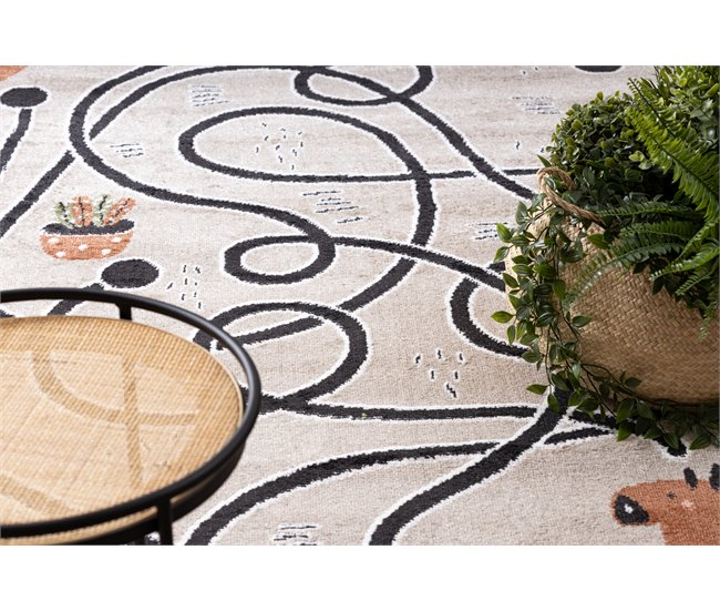 Alfombra FUN Game para niños juego de llama 240x330 Beige