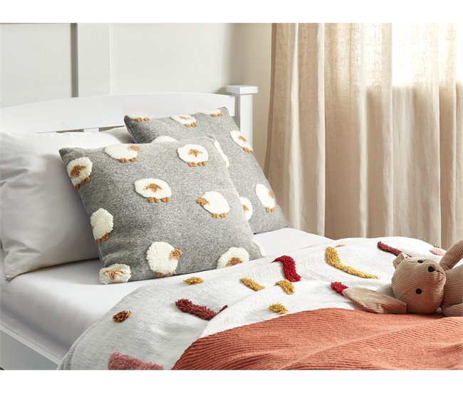 Beliani Cojín decorativo EINADIA Gris
