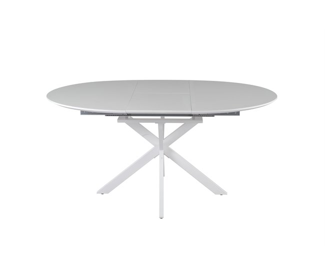 Mesa de comedor extensible redonda CINTHYA Blanco