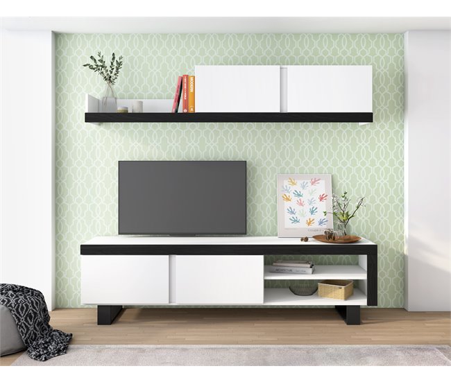 Mueble de Salón IDEM TALL 200 Blanco/ Negro