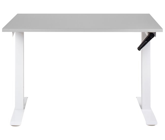 Beliani Escritorio de altura regulable manual DESTINES 120x72 Gris Claro
