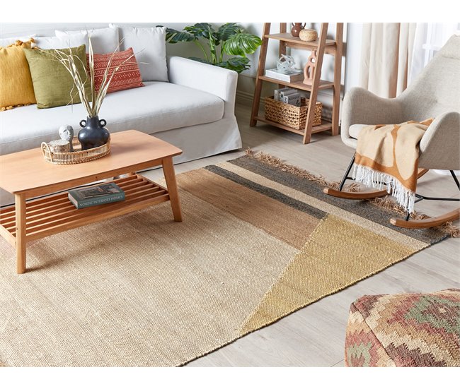 Beliani Alfombra de pelo corto SAMLAR 160x230 Mostaza