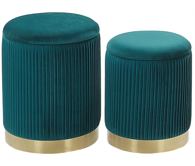 Conjunto de Puf MIRAMAR Beliani Azul/ Verde
