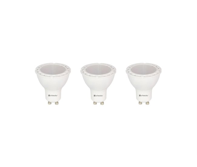 Pack 3 bombillas DICROICAS LED 5w casquillo GU10 Blanco