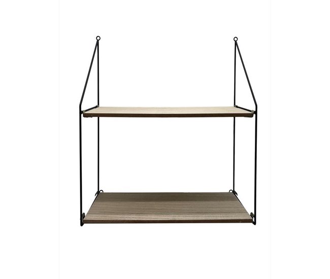 Estantería FLETCHER 50x45x17cm marca ECOANYA Negro/ Madera