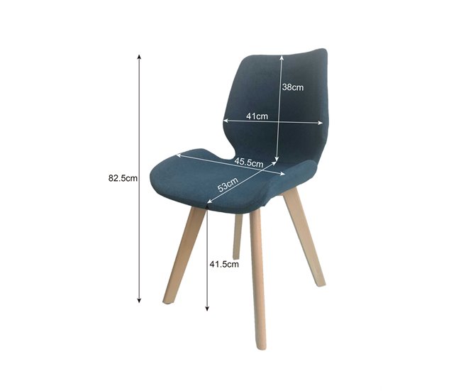 4x silla tapizada SJ.0159 Azul Marino