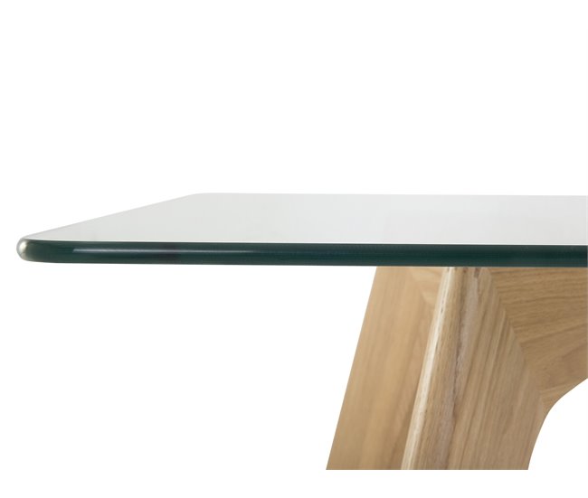 Beliani Mesa auxiliar HOUMA 90x180 Transparente