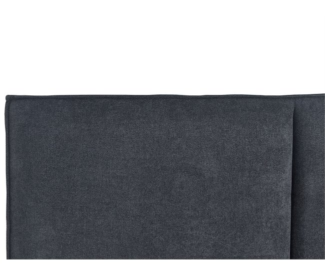 Beliani Cama con somier Poliéster IZERNORE 207x215 Gris Oscuro