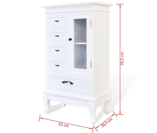 Aparador cajones estantes 4402197 Blanco/ Beige