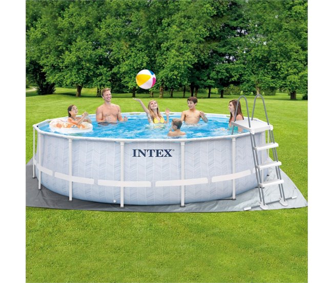 Piscina desmontable circular Chevron Prism Frame INTEX Gris