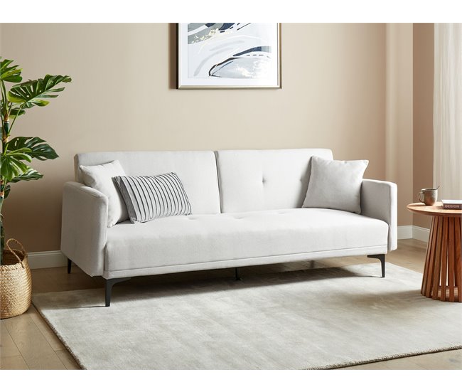 Beliani Sofá cama Poliéster LUCAN Azul Marino