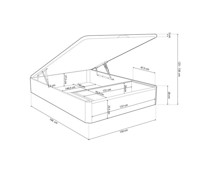 Canapé Luxury Max 3D 150x190 Blanco