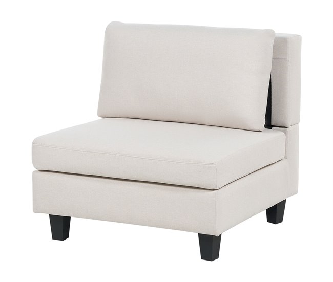 Beliani Sofá modular esquinero con reposapiés Poliéster UNSTAD Beige