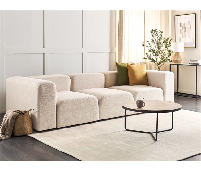 Beliani Sofá modular Bouclé FALSTERBO Beige