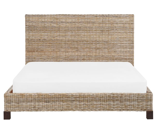 Beliani Cama Ratán SALBRIS 172x213 Natural