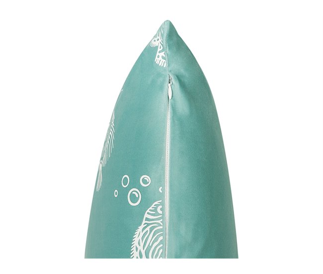 Beliani Cojín decorativo SOLIDAGO Azul/ Verde