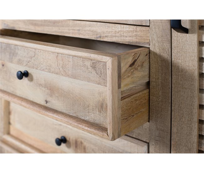 Alacena fabricada en madera maciza de mango con dos puertas centrales Marron