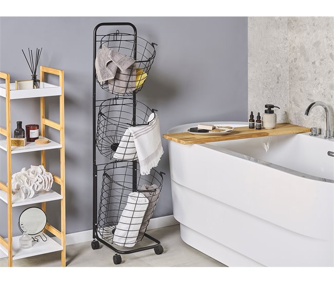 Beliani Estante de baño pequeño AYAPAL Negro