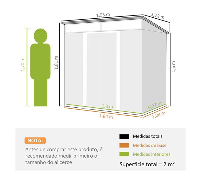 Caseta de Jardín Acero Galvanizado Outsunny Verde