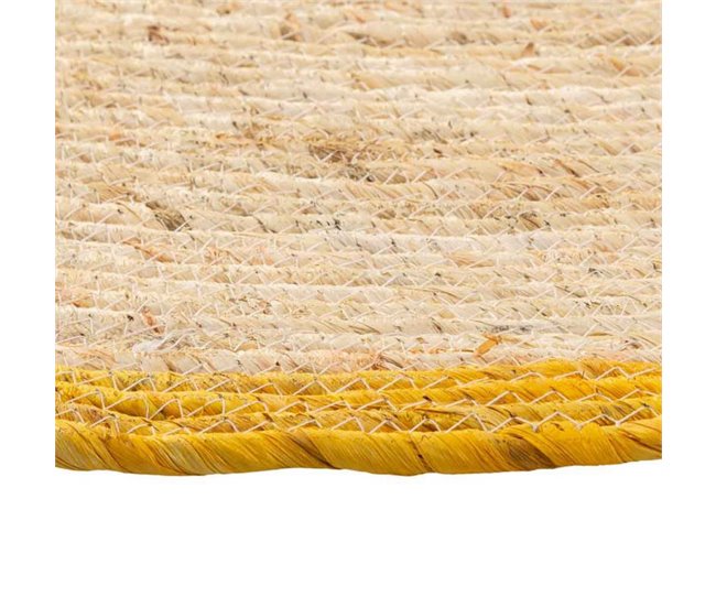 Alfombra redonda de yute Multicolor