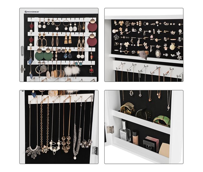 Armario de joyas de pared Blanco