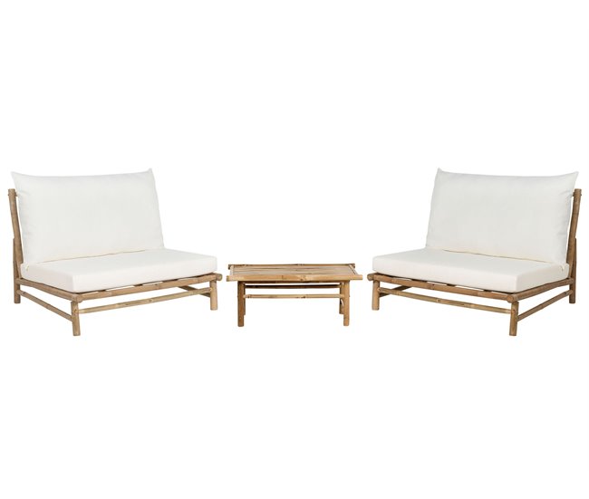 Beliani Conjunto longue TODI Blanco/ Beige