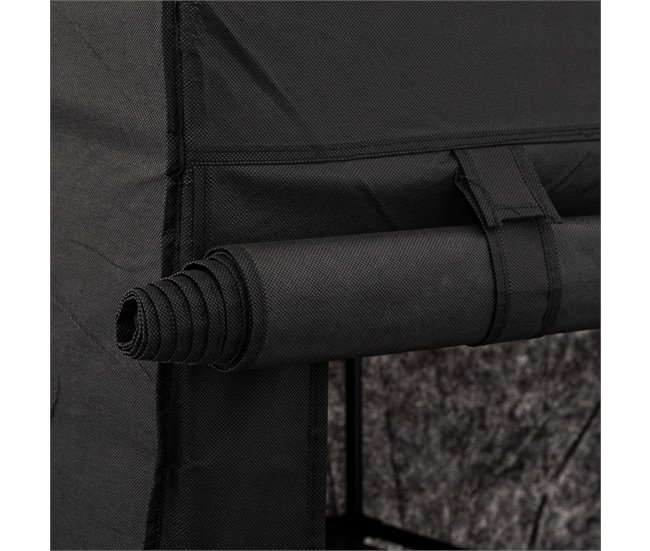 Armario Modular de Tela con Baldas y Barra Negro