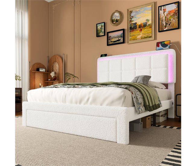 Camas de matrimonio 166x204 Blanco