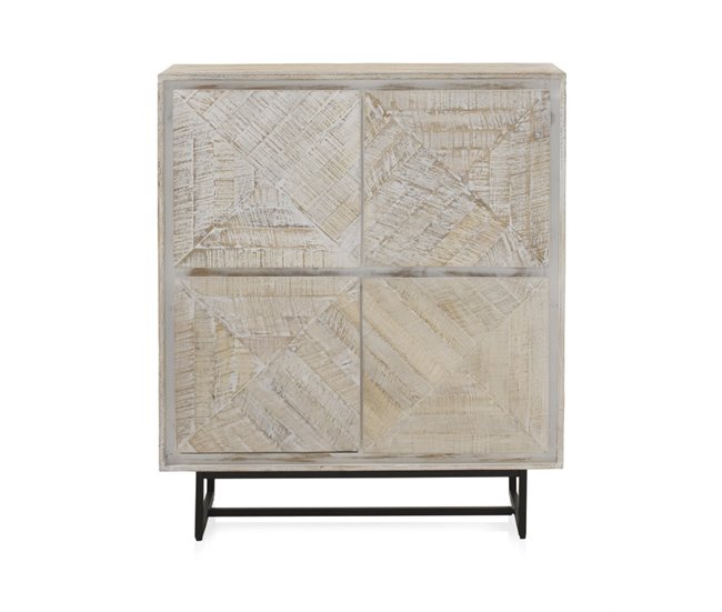 Aparador Alto 4 Puertas Blanco/ Beige