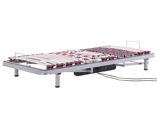 Beliani Somier articulado eléctrico Acero MOON Plateado