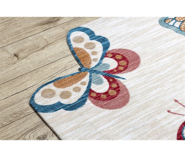 Alfombra infl TOYS 75326 Mariposas para niños moderno Crema