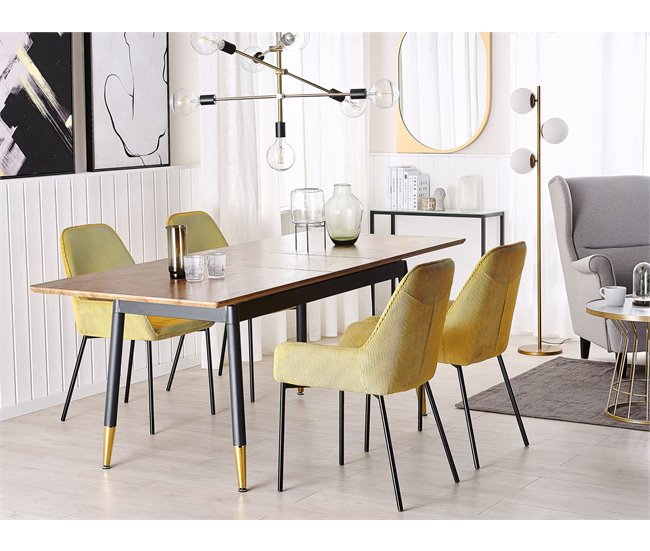 Beliani Conjunto de 2 mesas auxiliares CAMROSE 90x160 Marron