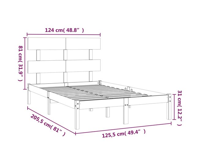 Estructura de cama 120x200 Natural