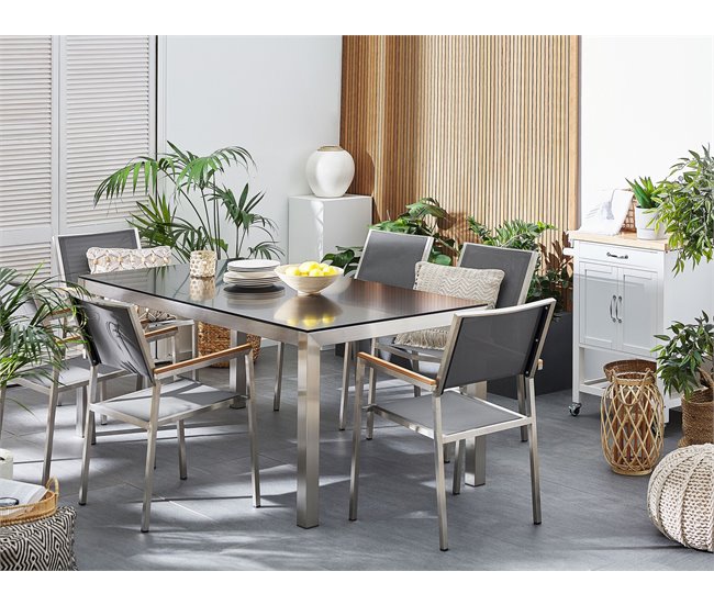 Beliani Conjunto de comedor GROSSETO Blanco