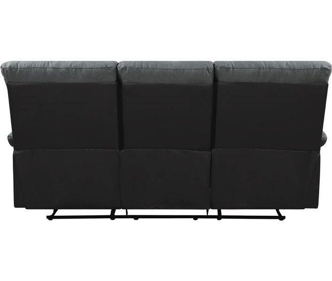Sofá reclinable 3 plazas Negro/ Gris