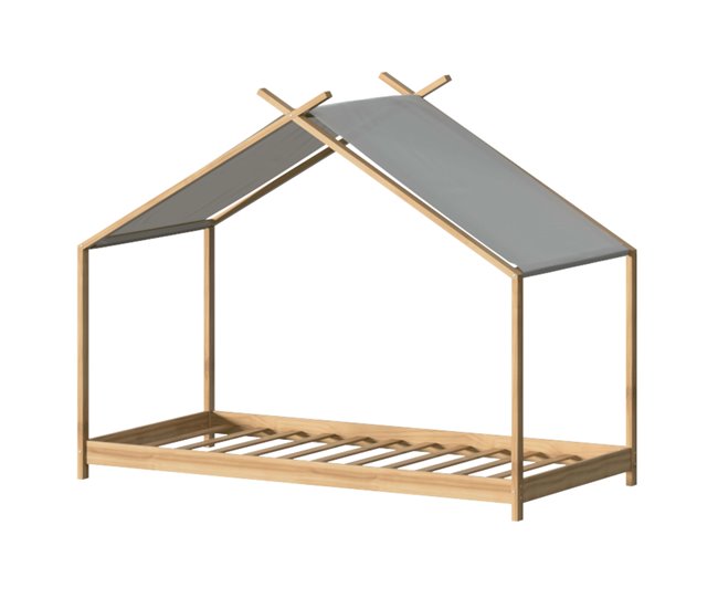 Cama Juvenil Infantil Tida de Campaña Ilian Blanco/ Madera