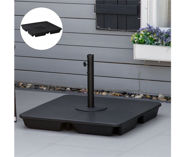 4 Pesos para Base de Sombrilla PP Outsunny 89x89 Negro