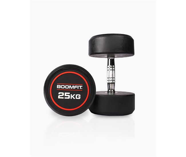 Mancuernas Redondas 25Kg (Pareja) - BOOMFIT Negro