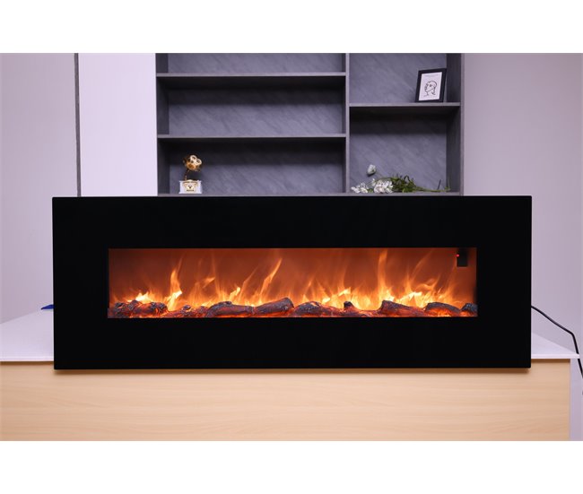 Chimenea eléctrica mural SINED CAMINETTO APRICA negra Negro