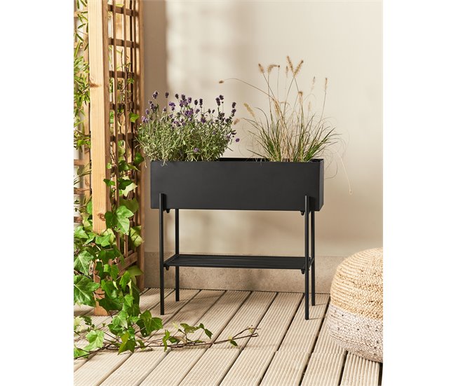 Beliani Maceta con patas VINCA Negro