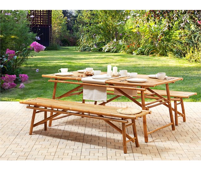 Beliani Conjunto de comedor TINDARI Marron