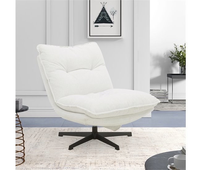 Sillón decorativo rotativo LAIA Beige
