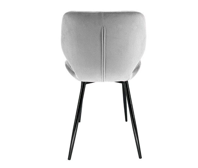 2x Silla tapizada capitoné de terciopelo SJ.17 Gris