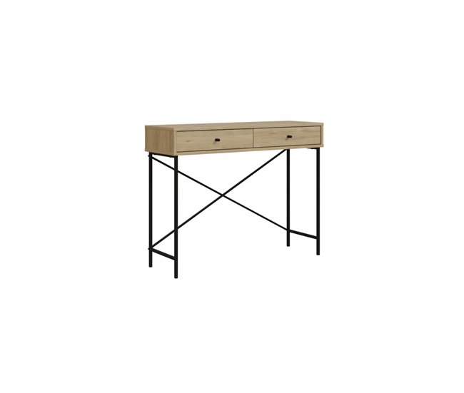 Consola melamina roble 2 cajónes TITAN Marron