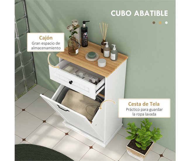Armario de Baño MDF HOMCOM, hogar - baño Blanco