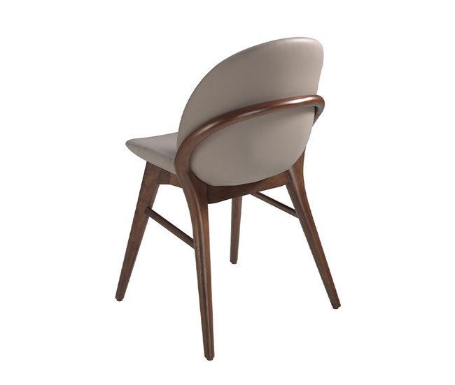 ANGEL CERDA Silla polipiel visón oscuro Nogal