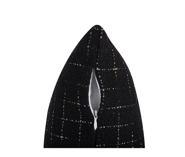 Beliani Cojín decorativo BELLFLOWER Negro