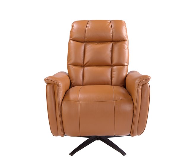 ANGEL CERDA Sillón relax giratorio piel marrón Marron